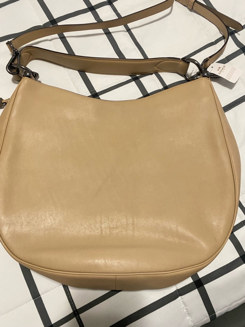 COACH Beachwood Beige Leather Snap NOMAD Hobo Shoulder Bag Purse #36026 - Picture 15 of 16